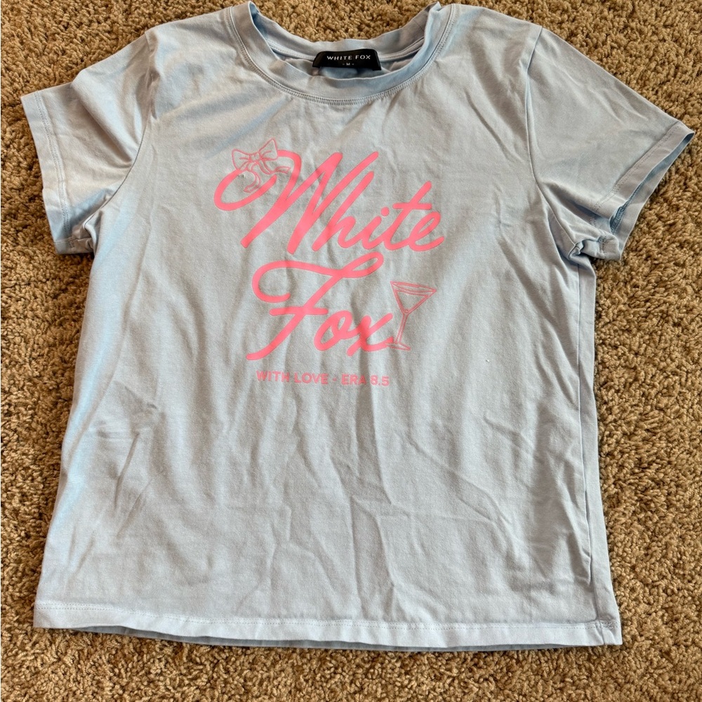 Blue and Pink Short Sleeve Tee Casual Crew Neck